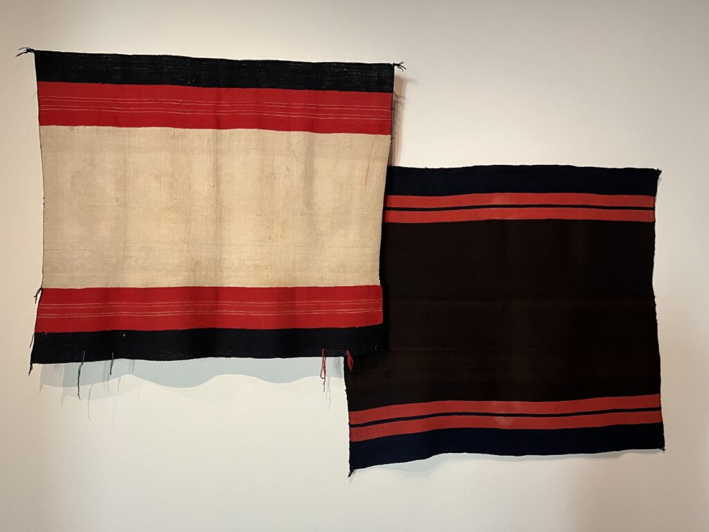 images of diné (Navajo) garments and blankets.